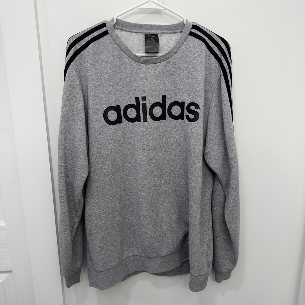 Adidas Unisex Casual Adidas Logo 3-Stripes Fleece Sweatshirt
